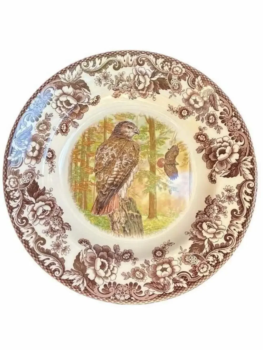 Spode Woodland Birds of Prey Autumn Red Tail Hawk Dinner Plate